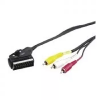 Wentronic Goobay Scart/RCA-Adaptera kabelis, Melns, 2 m - SCART-Spraudnis (21-pinu) > 3x RCA-Spraudnis (50364)