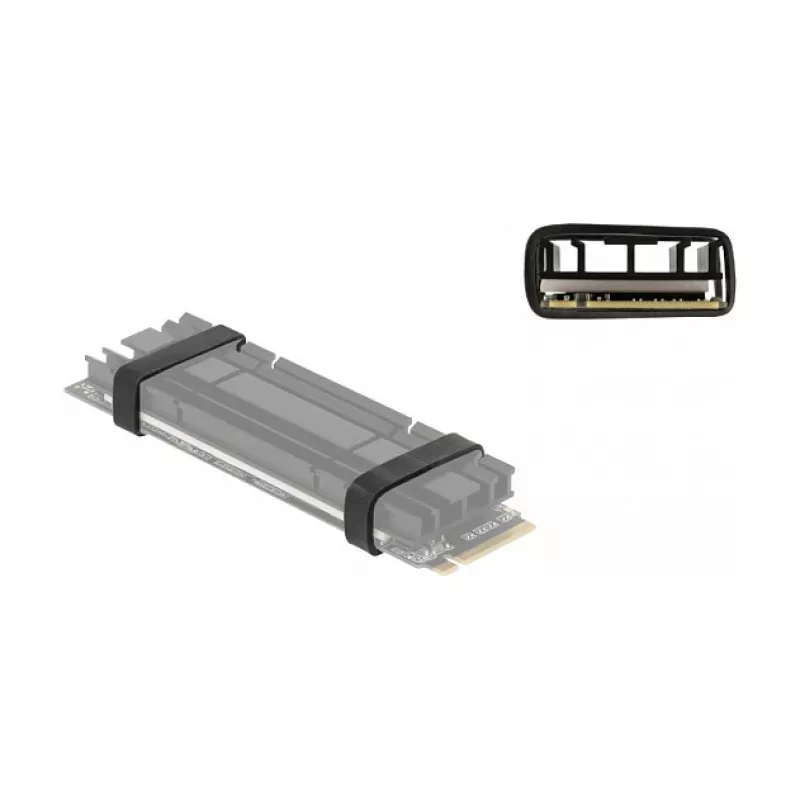 Cietvielu disks (SSD) DeLOCK gumijas gredzens M.2 SSD un siltuma izkliedētāja montāžai, melns, 10 gab.