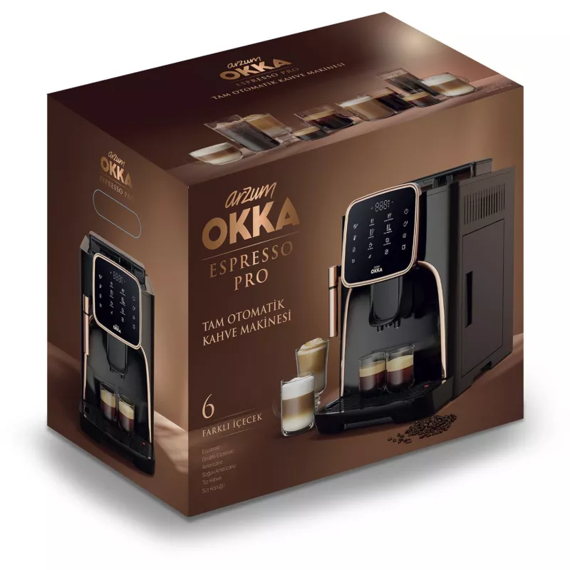 Okka Espresso Pro, pilnībā automātiska, melna/bronza, 1450 W