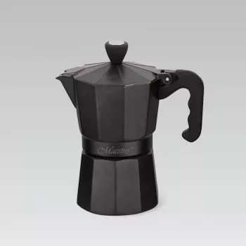 Moka katls Maestro MR-1666-3-Melns, manuāls 3 tasei alumīnija kafijas automāts, 150 ml, melns