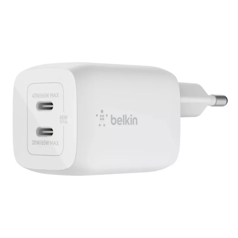 Lādētājs Belkin WCH013vfWH iekštelpu maiņstrāvas ātrā uzlāde klēpjdatoram viedtālrunim planšetdatoram