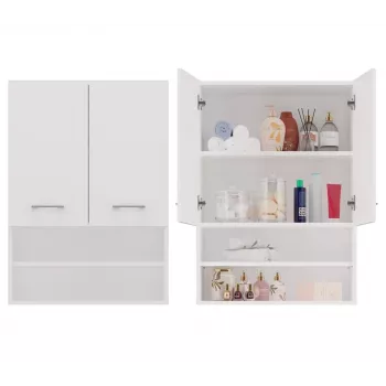 Topeshop POLA MINI DK balts vannas istabas uzglabāšanas skapis Balts