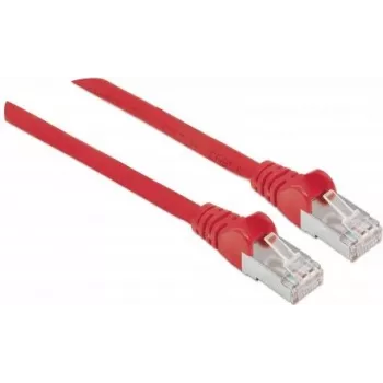 Intellinet tīkla savienotājkabelis, Cat5e, 5m, sarkans, CCA, SF/UTP, PVC, RJ45, apzeltīti kontakti, bez aizķeršanās, ar aizsarguzmavu, mūža garantija