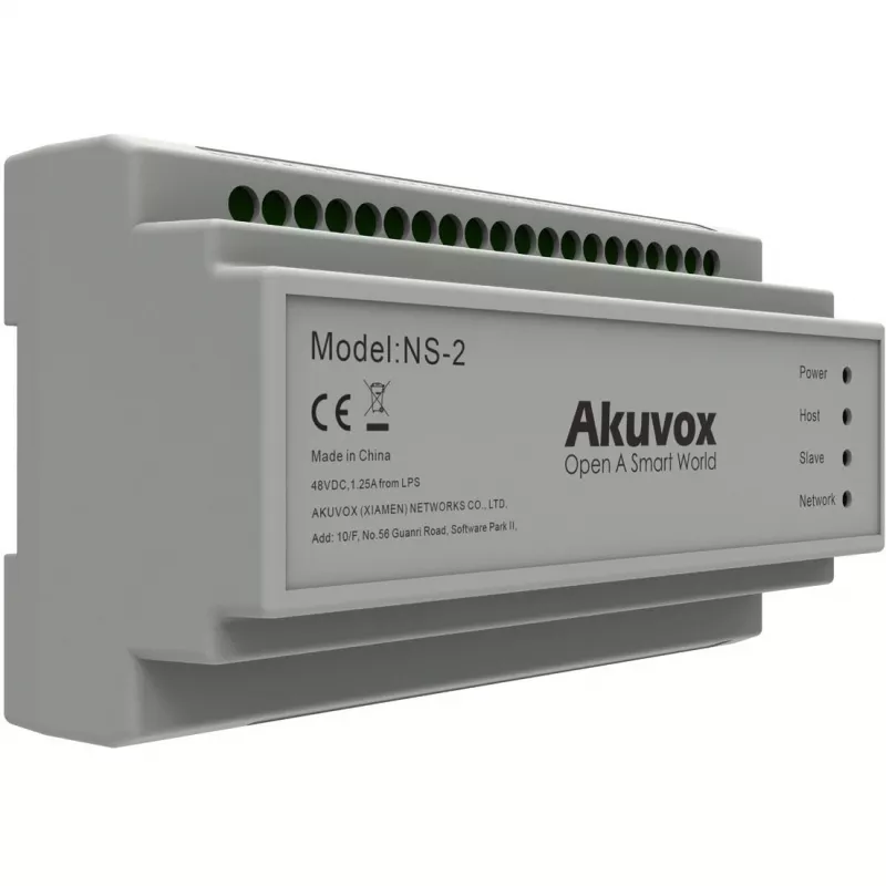 Akuvox NS-2 tīkla slēdzis Fast Ethernet (10/100) DIN sliede Pelēks