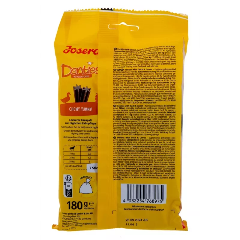 JOSERA Denties pīle ar burkānu - suņu gardums - 180g