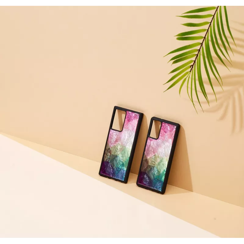 Aizsargājošs telefona vāciņš iKins Samsung Galaxy Note 20 Ultra — ūdens ziedu dizains, melns