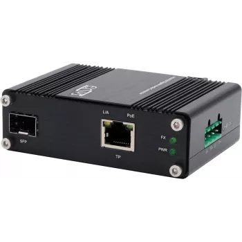 Mediju pārveidotājs Exsys EX-60340 PoE+ 60W, darba temperatūra no -40°C līdz +75°C