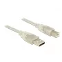 USB kabelis DeLOCK 83895 USB 2.0 3m USB A USB B caurspīdīgs