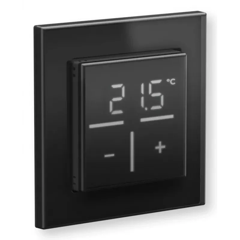 Stikla sienas termostats Homematic IP 161570A0 — digitāls, melns, 230 V, IP20