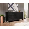 Kumode cama meble Nova 155x40x72 cm Melns matēts, MDF rāmis 16 mm, durvis 18 mm
