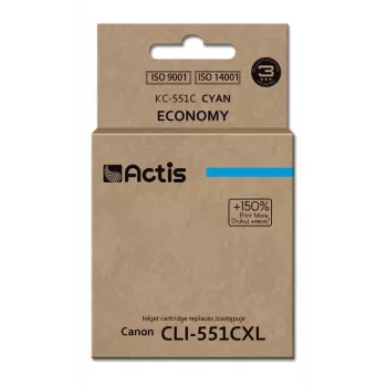 Actis KC-551C tinte (aizstājējs Canon CLI-551C; Standarta; 12 ml; ciāna)