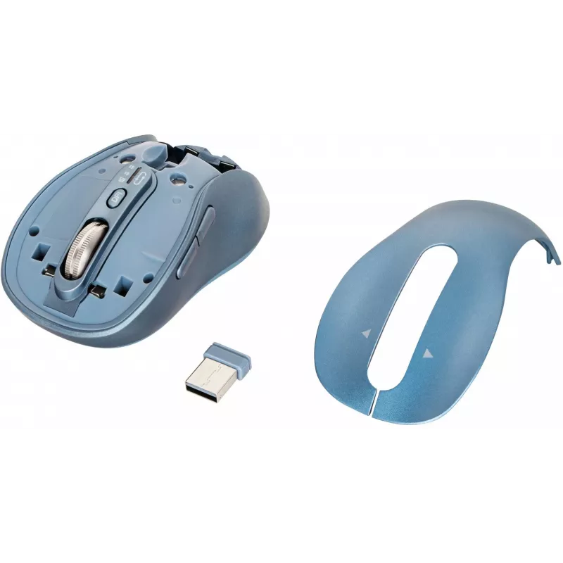 Bezvadu pele YENKEE YMS2010BE divu režīmu ergonomiska, 2,4 GHz USB uztvērējs + Bluetooth 5.1, 4 līmeņu DPI 1000–3200, 6 pogas