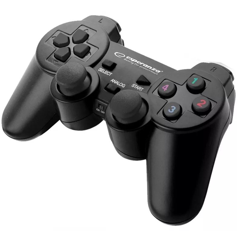 Esperanza EGG108K spēļu kontrolieris, melns, USB 2.0, spēļu pults, analogais / ciparu, PC, PlayStation 3