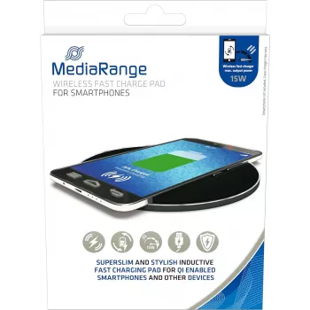 Mobilo ierīču lādētājs MediaRange MRMA118 USB Bezvadu Ātrā uzlāde Melns