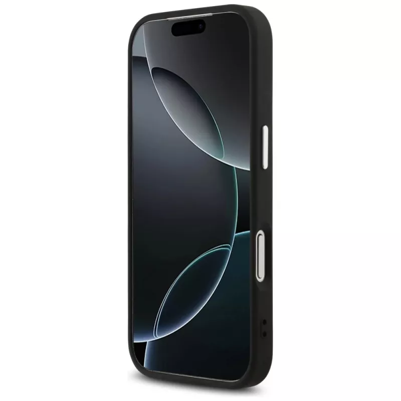 GUESS | Hardcase 4G | Aizmugurējais vāciņš | iPhone 17 Pro Max | Apple | Ekoloģiskā āda/PC/Plastmasa/TPU | Melns