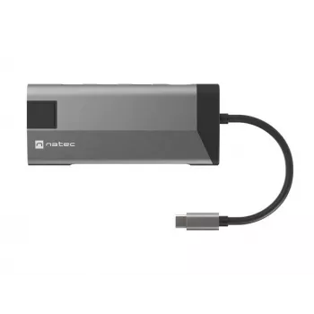 NATEC Fowler Plus USB Type-C Melns pelēka MicroSD SD Hub