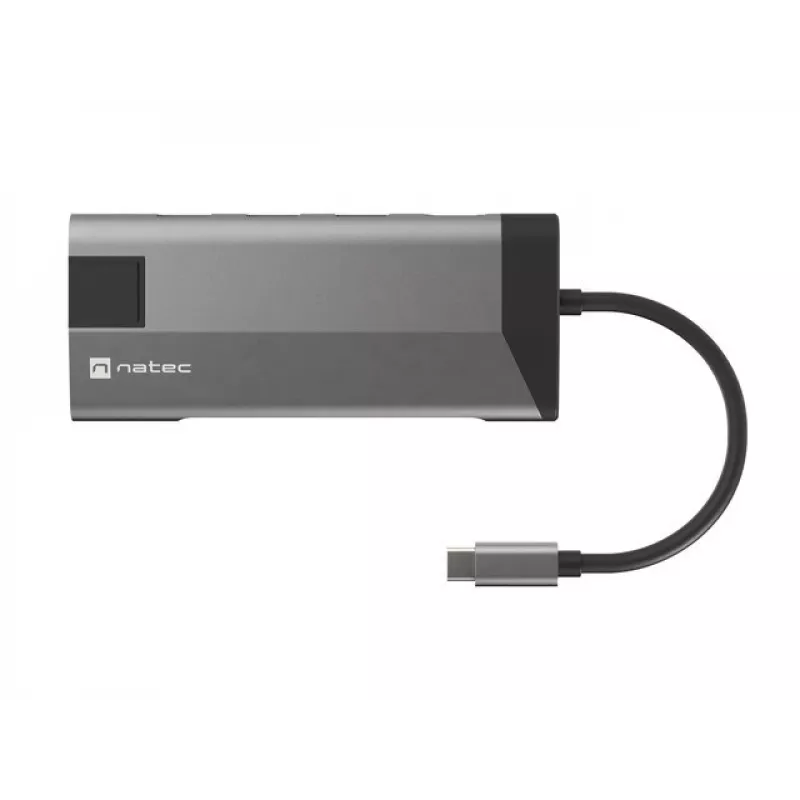 NATEC Fowler Plus USB Type-C Melns pelēka MicroSD SD Hub