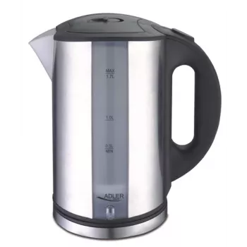 Adler AD 1216 elektriskā tējkanna 1,7 L Melna,Sudraba 2200 W