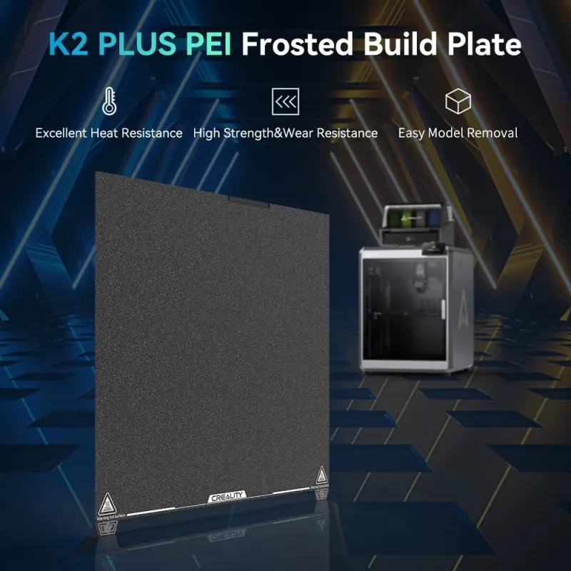 Drukas platforma Creality K2 Plus PEI matēta 400 × 400 mm — rezerves drukas pamatne