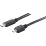 USB kabelis S/CONN 77145-3.0 USB 2.0 3 m USB C Mikro-USB B Melns
