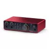 Audio interfeiss Focusrite Scarlett 2i2 4. paaudze — 2-ieeju/2-izeju USB-C, 24 bitu/192 kHz, 69 dB priekšpastiprinātāji, galda, melns/sarkans