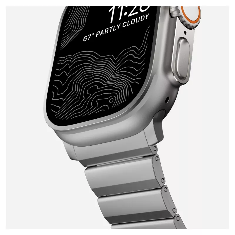 NOMAD Titāna siksna Apple Watch 46mm/49mm Sudraba