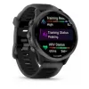 Viedpulkstenis GARMIN Forerunner 570 — 47 mm šīfera pelēks alumīnija korpuss, caurspīdīga melna silikona siksniņa