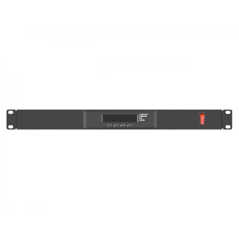 Ventilatora panelis LANBERG AK-1502-B, 1U statnē, 2 ventilatori, 230V, 38W, 483×44,5×192 mm, melns