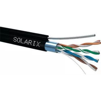 Tīkla kabelis Solarix SXKD-5E-FTP-PE-SAM RJ45 CAT5E 305m Melns