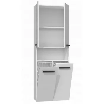 Vannas istabas uzglabāšanas skapis top e shop NEL 2K DK BPOŁ — brīvi stāvošs, 3 plaukti, 600×300×1740 mm, balts