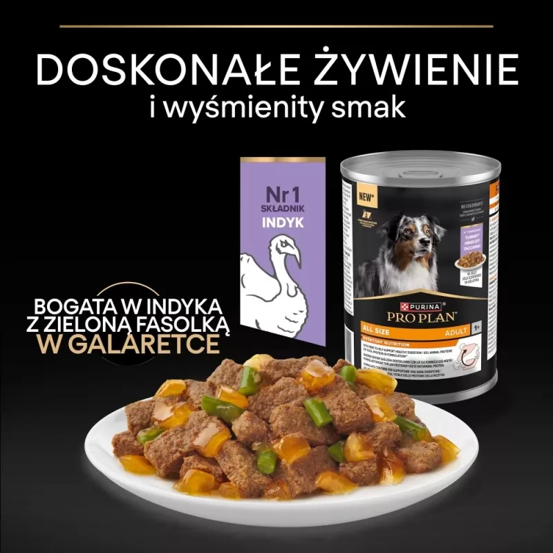 PURINA Pro Plan Everyday nutrition Visu izmēru pieaugušiem suņiem Turkey želejā - mitrā suņu barība - 400g