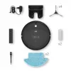 Robot vacuum cleaner TEESA Smart VAC 2 — apaļš, melns, 1000 Pa sūkšanas jauda, 9,6V/2000mAh Li akumulators, 0,2 L putekļu kaste, Wi‑Fi, automātiska atgriešanās