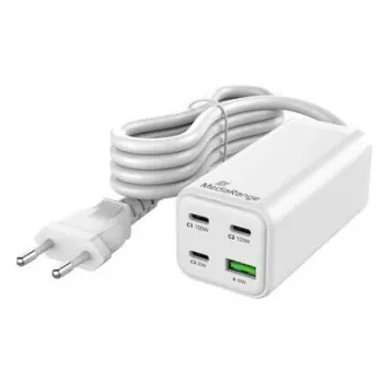 MediaRange MRMA124 mobilās ierīces lādētājs 100W AC, 3x USB-C, 100–240V ieeja, 1,5 m kabelis, Balts