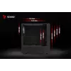 PC kuba korpuss SAVIO Noctis Glass RGB — Melns, ATX/Micro-ATX, 210×410×450 mm, 3×120 mm priekšējie ventilatori
