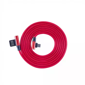 Sbox USB->Micro USB 90 M/M 1.5m USB-MICRO-90R zemeņu sarkans