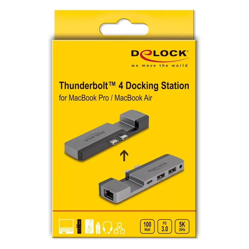 Dokstacija DeLOCK 87757 Thunderbolt 4 5K 100W PD 10Gbps LAN Audio