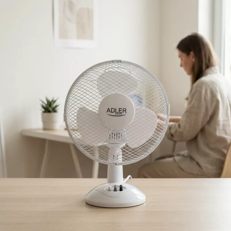 Adler | AD 7302 | Galda ventilators | Balts | Diametrs 23 cm | Ātrumu skaits 2 | Svārstīšanās | 60 W | Nē