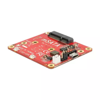 Iekšējais mSATA adapteris DELOCK 62648 ar Micro-USB saimniekdatora saskarni, 6 Gbit/s, 65×56×12 mm