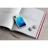 Mobilā telefona maciņš iKins iPhone XR — zils ezers ārpusē, melns iekšpusē