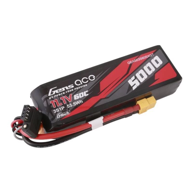Gens ace G-Tech 5000mAh 11.1V 60C 3S1P Lipo ar XT60 spraudni