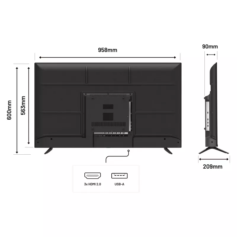 109,2cm/43 (3840x2160) JAPANNEXT JN-IPS430UHD60F 16:9 IPS 60Hz HDMI USB WLAN Speaker Melns