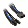 SilverStone PCI-8-pin uz PCIe-6+2-pin kabelis, 250 mm - melns/zils