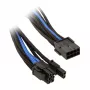 SilverStone PCI-8-pin uz PCIe-6+2-pin kabelis, 250 mm - melns/zils