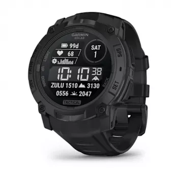 Garmin Instinct 3 Solar Tactical Edition 50 mm viedpulkstenis, melns, silikona siksniņa