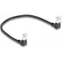 DeLOCK tīkla kabelis RJ45 Cat.6A S/FTP plāns 90° 0,25 m melns