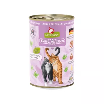 Mitrā kaķu barība Fox4Pets GRANATAPET DeliCATessen Jēra & Tītara pastēte 400 g, bezgraudu, pieaugušajiem, hipoalerģiska