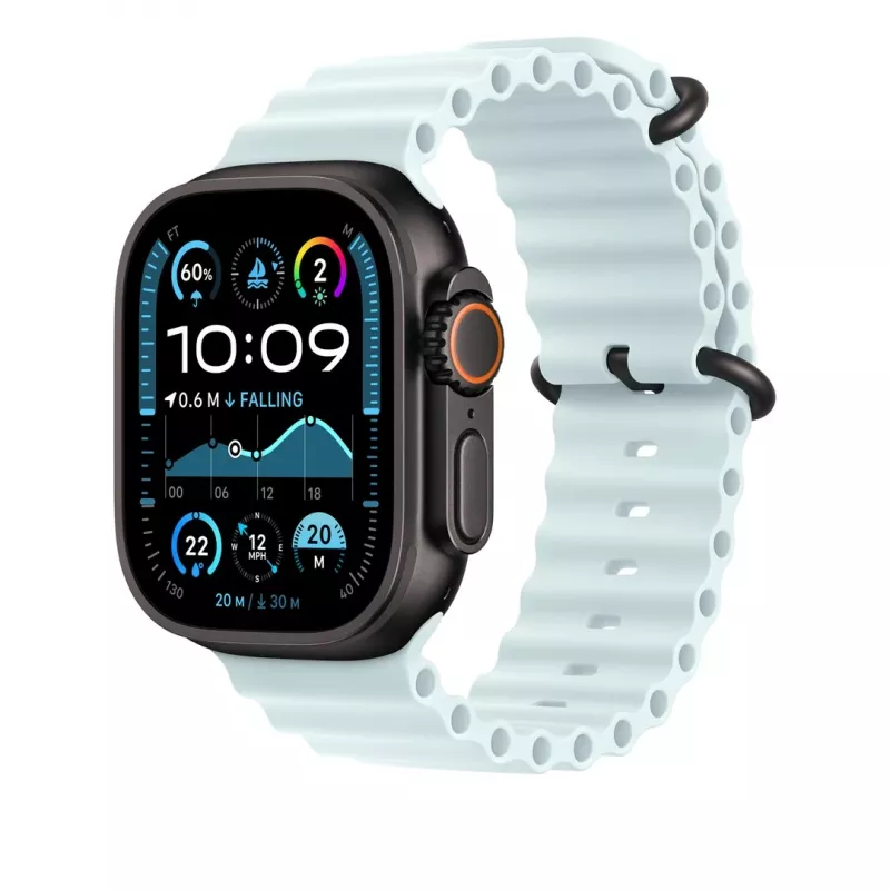 Apple 49mm Ice Zils Ocean Band - Melns Titanium Finish