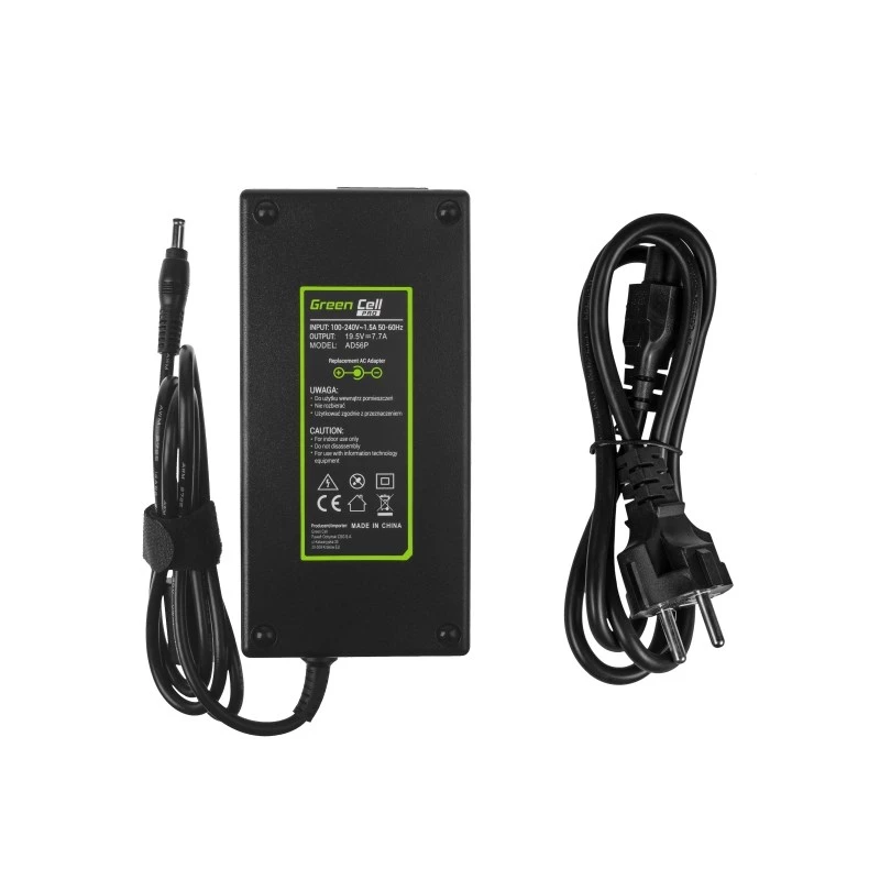 Strāvas adapteris Green Cell AD56P 150W 19.5V 7.7A ASUS klēpjdatoriem, iekštelpām, melns
