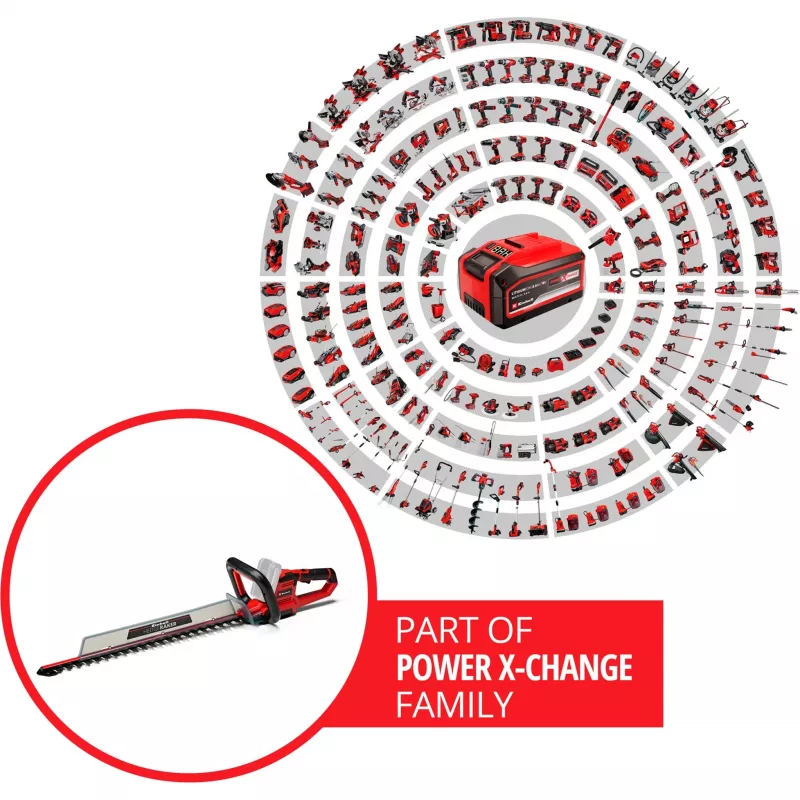 Power X-Change akumulatora dzīvžoga šķēres GE-CH 18/60 Li-Solo, 18 voltu (sarkans/melns, bez akumulatora un lādētāja)