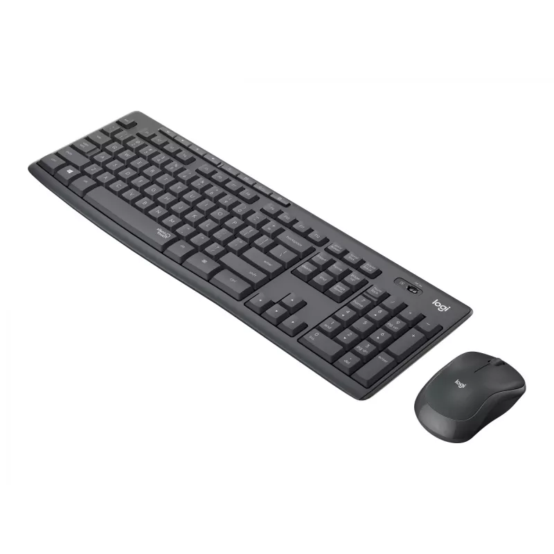 Logitech MK295 Silent - tastatūras un peles komplekts - bezvadu - 2,4 GHz - grafīta krāsā - ungāru izkārtojums